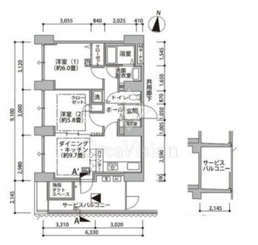 東雲キャナルコートCODAN　14-712号室　間取り