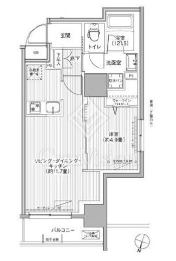 グランフォークス神田イーストタワー　1102号室　間取り