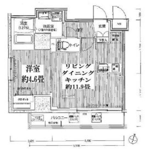 グランフォークス神田イーストタワー　1103号室　間取り