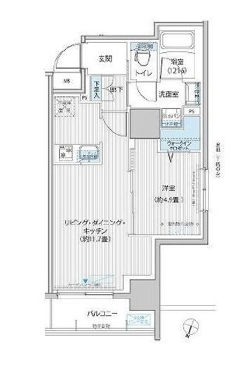 グランフォークス神田イーストタワー　1202号室　間取り