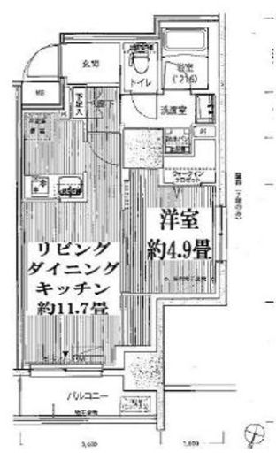 グランフォークス神田イーストタワー　1302号室　間取り