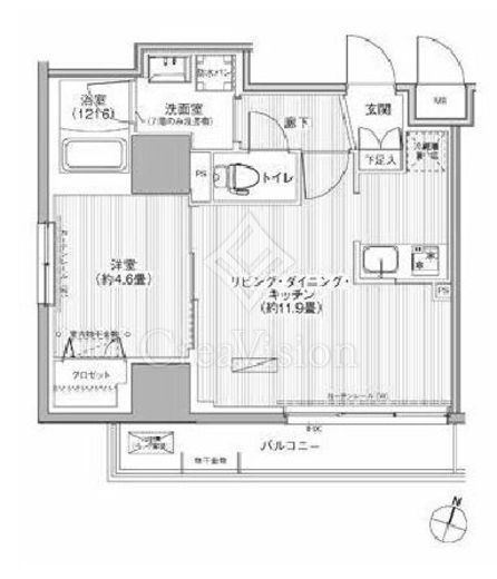 グランフォークス神田イーストタワー　703号室　間取り