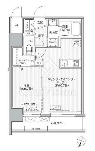 グランフォークス神田イーストタワー　801号室　間取り