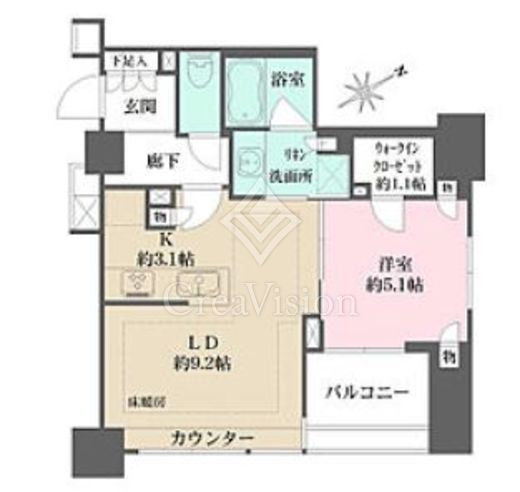 ザ・パークハウス大井町ウエストコート　804号室　間取り
