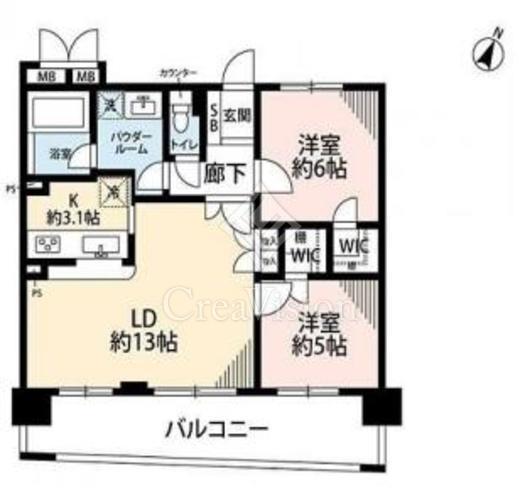 フェイム芝浦インターウェーブ　11F1号室　間取り