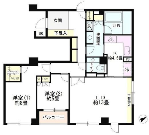 テラス笄町　402号室　間取り
