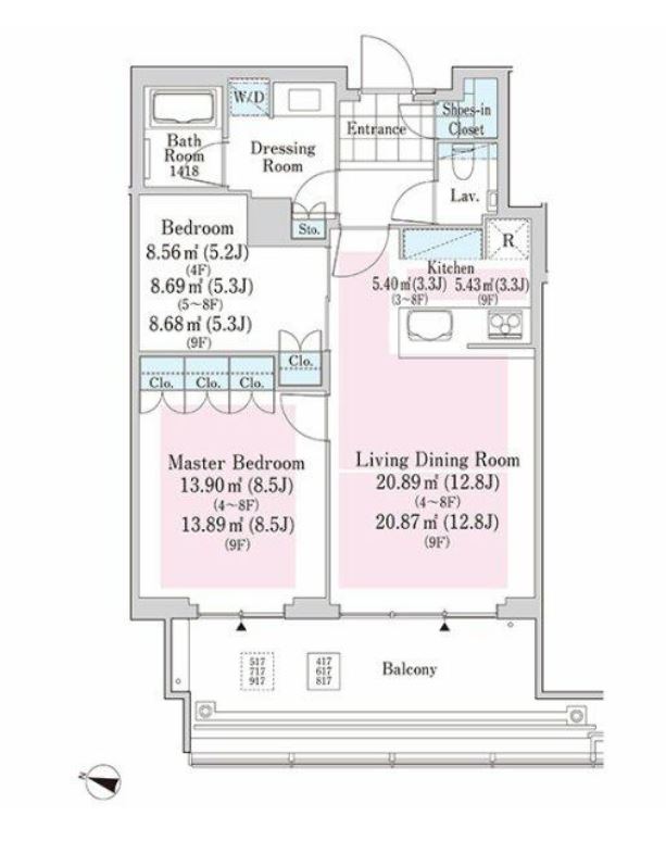 ラ・トゥール新宿アネックス　617号室　間取り