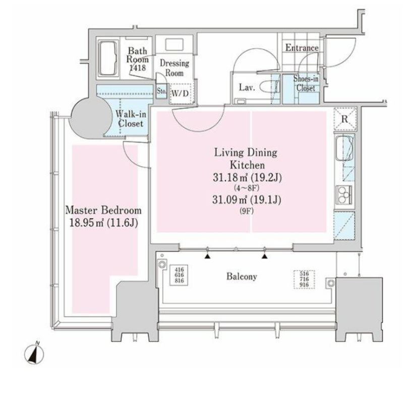 ラ・トゥール新宿アネックス　516号室　間取り