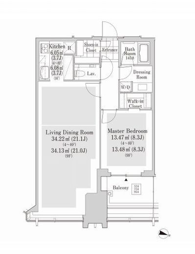 ラ・トゥール新宿アネックス　914号室　間取り
