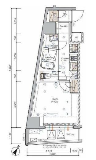 シーフォルム白金高輪　902号室　間取り