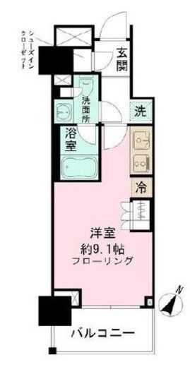 パークリュクス日本橋大伝馬町　502号室　間取り