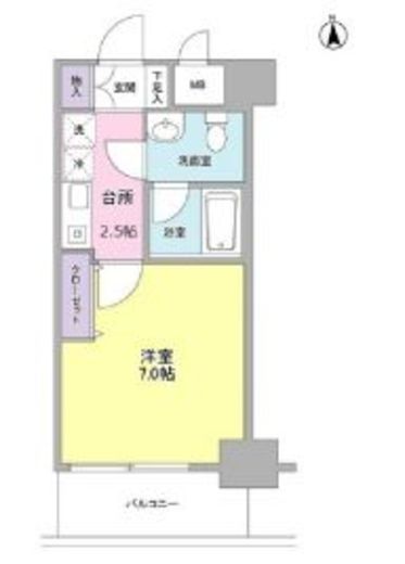 セレーノ品川　701号室　間取り