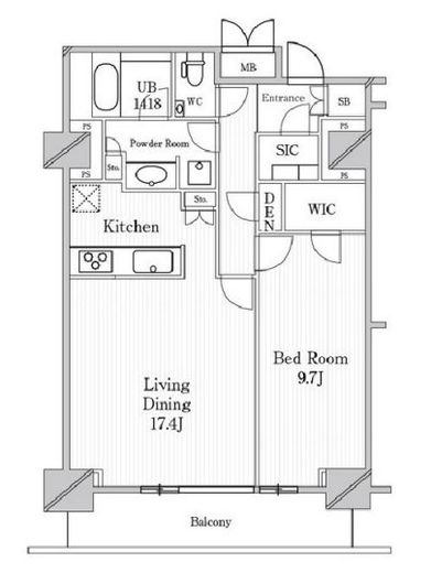 JP noie 恵比寿西 (ジェーピーノイエ恵比寿西)　502号室　間取り