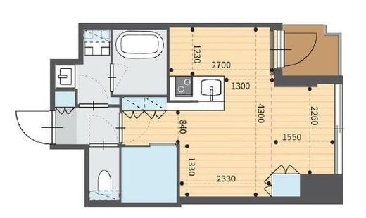 パークルール恵比寿　502号室　間取り