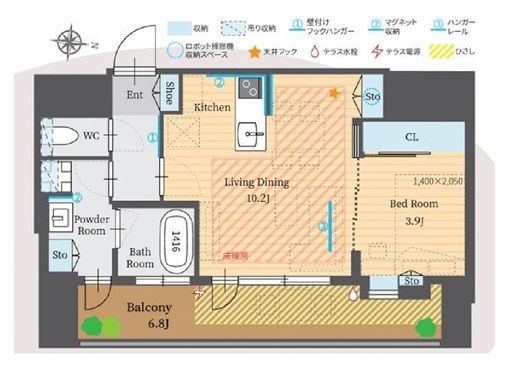 パークルール恵比寿　802号室　間取り