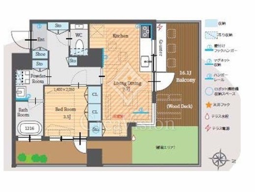 パークルール恵比寿　803号室　間取り
