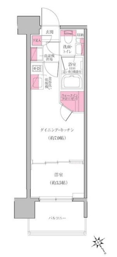 レジディア門前仲町プレイス（旧：クレヴィアリグゼ門前仲町）　906号室　間取り
