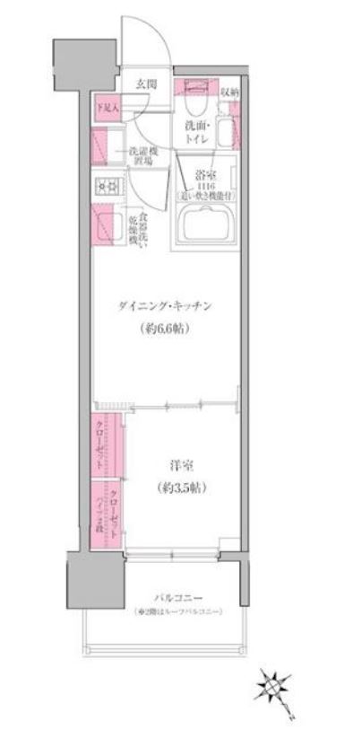 レジディア門前仲町プレイス（旧：クレヴィアリグゼ門前仲町）　908号室　間取り