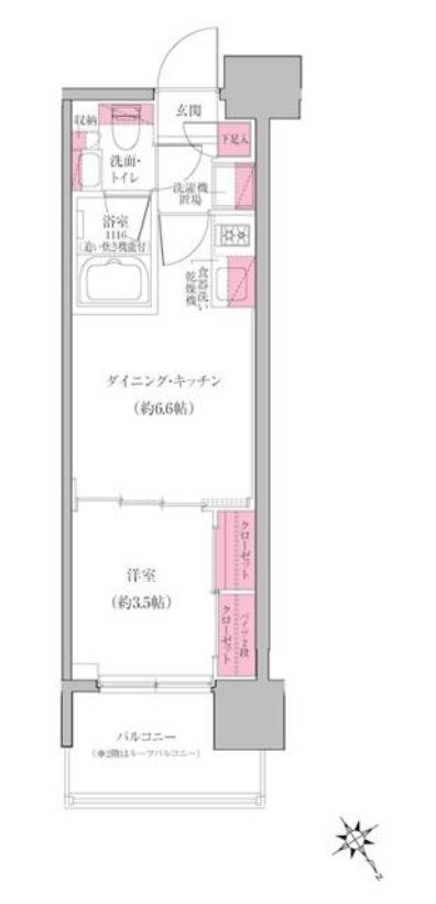 レジディア門前仲町プレイス（旧：クレヴィアリグゼ門前仲町）　703号室　間取り