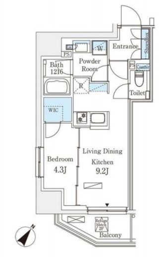 パークアクシス赤坂　204号室　間取り