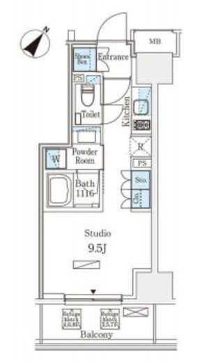 パークアクシス赤坂　603号室　間取り