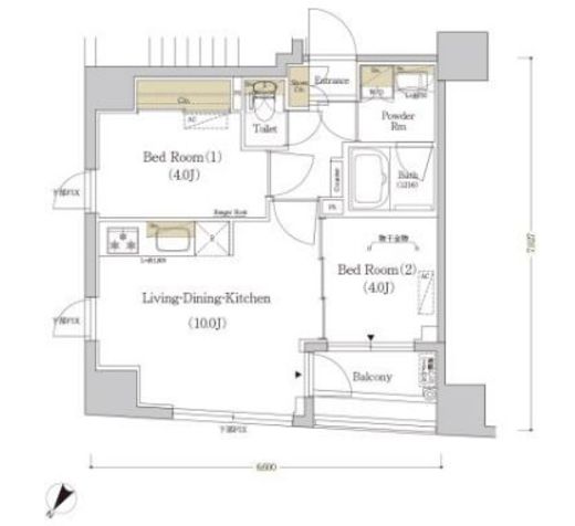 アーバネックス日本橋水天宮　901号室　間取り