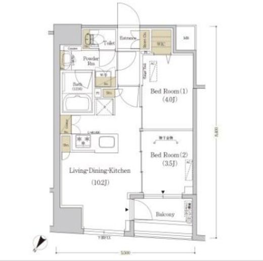 アーバネックス日本橋水天宮　904号室　間取り