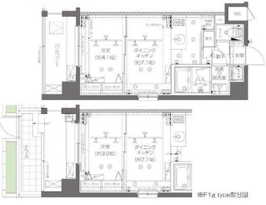 ZOOM新宿西落合　106号室　間取り
