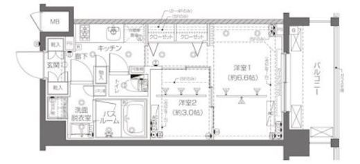 ZOOM新宿西落合　211号室　間取り