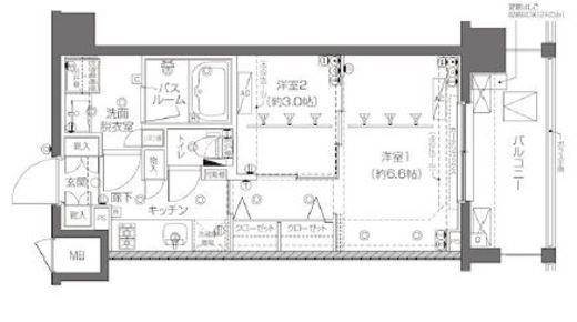 ZOOM新宿西落合　210号室　間取り