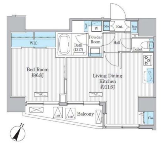 グランハイツ曙橋　1302号室　間取り