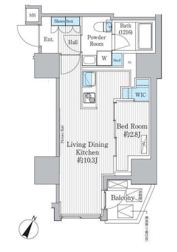 グランハイツ曙橋　1403号室　間取り