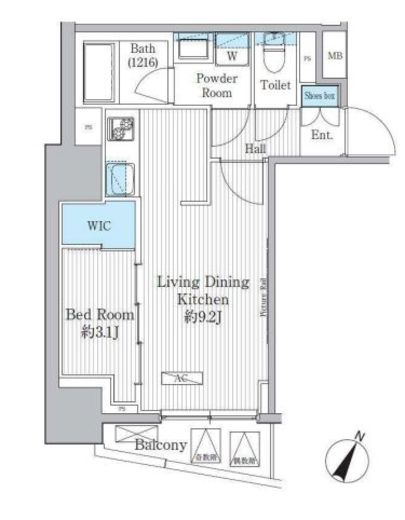 グランハイツ曙橋　702号室　間取り