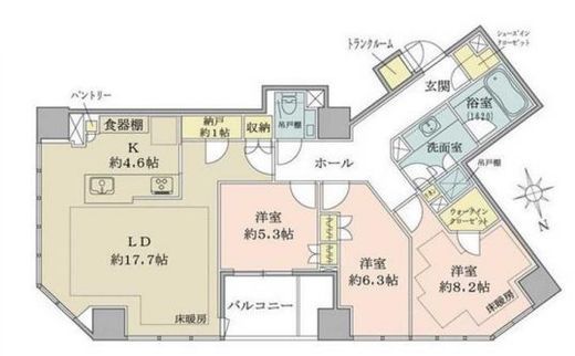 ブリリア一番町　1504号室　間取り