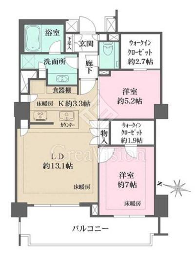 ザ・パークハウス麻布外苑西通り　405号室　間取り