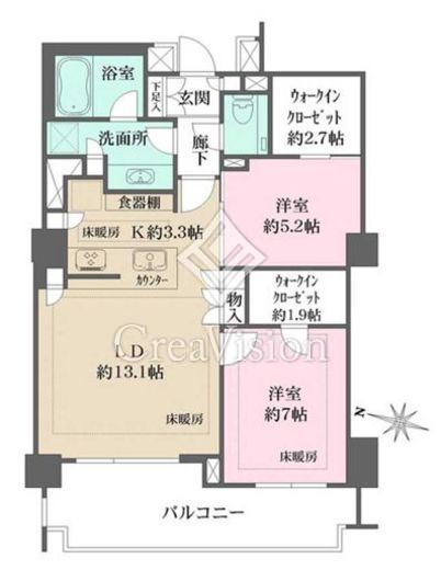 ザ・パークハウス麻布外苑西通り　605号室　間取り