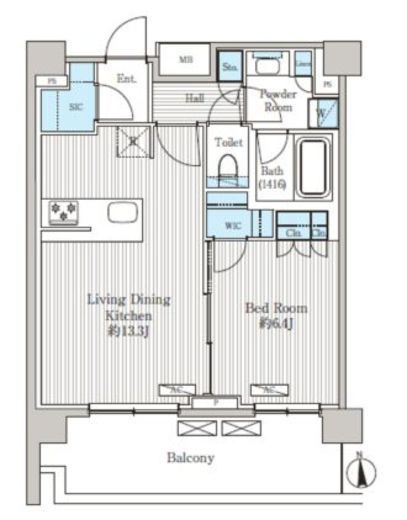 オアーゼ品川レジデンス　713号室　間取り