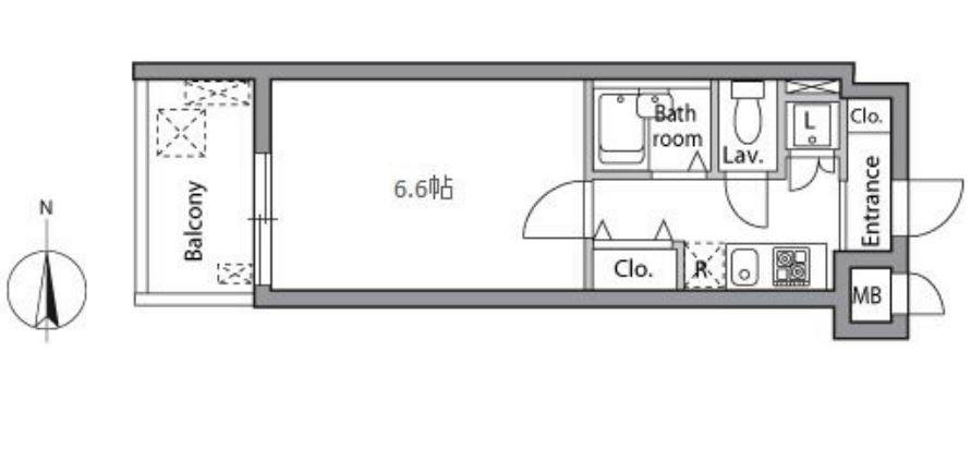 レジディア神楽坂　202号室　間取り