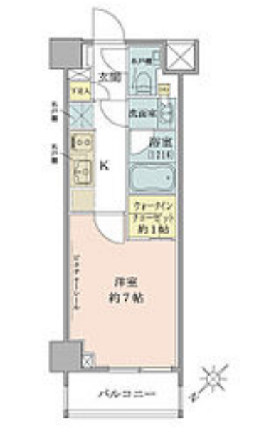 ザ・パークワンズ目黒不動前　502号室　間取り