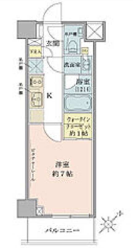 ザ・パークワンズ目黒不動前　313号室　間取り