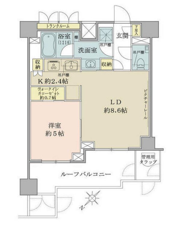 ザ・パークワンズ目黒不動前　602号室　間取り