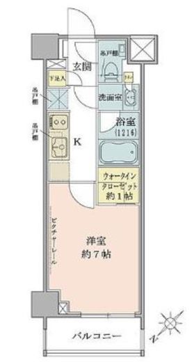 ザ・パークワンズ目黒不動前　502号室　間取り