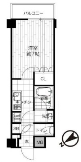ザ・パークワンズ目黒不動前　607号室　間取り