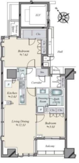 プラウド虎ノ門　401号室　間取り