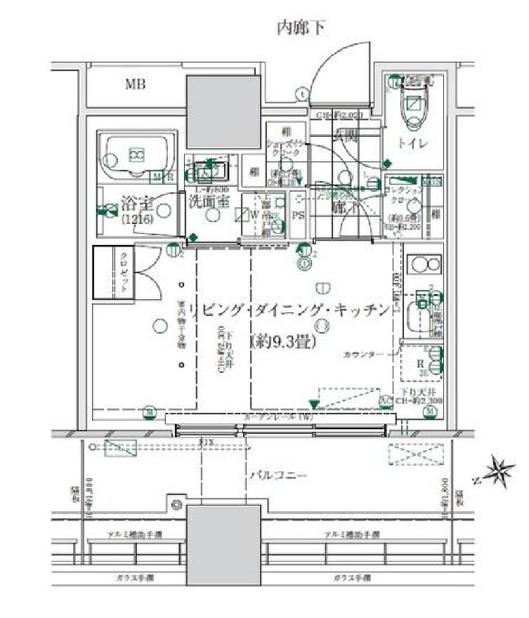 ローレルタワールネ浜松町　313号室　間取り