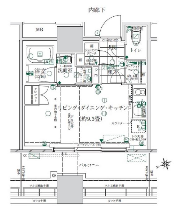 ローレルタワールネ浜松町　513号室　間取り