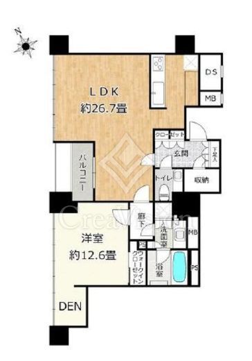 ローレルタワールネ浜松町　23F1号室　間取り