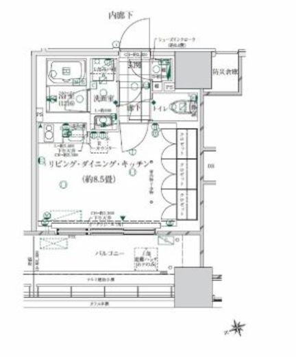 ローレルタワールネ浜松町　511号室　間取り