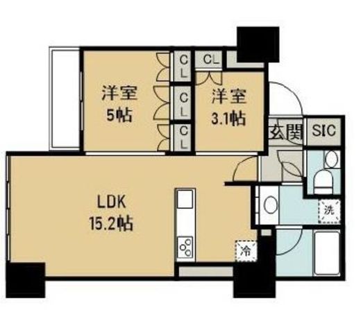 ローレルタワールネ浜松町　805号室　間取り