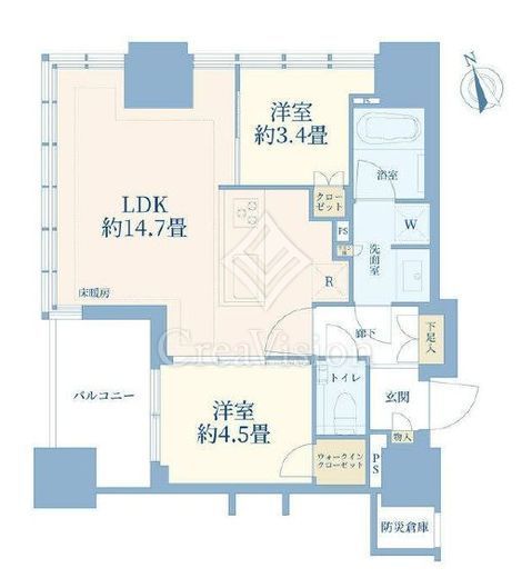 ローレルタワールネ浜松町　808号室　間取り